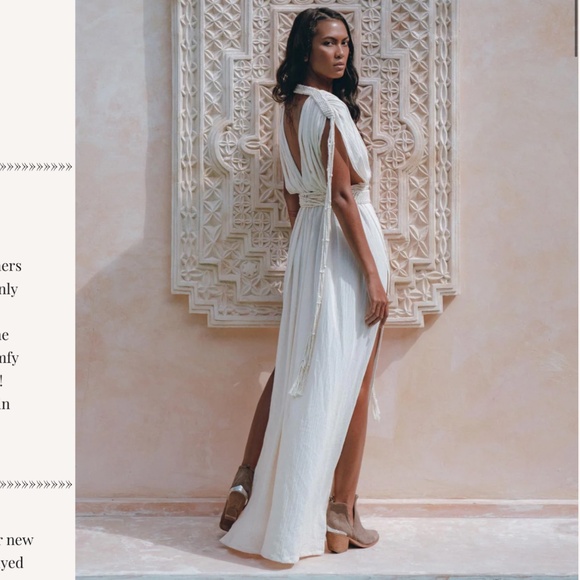 NWT Boho Goddess Dress • Off-White Macrame Dress • Organic Wedding Dress - Picture 4 of 7